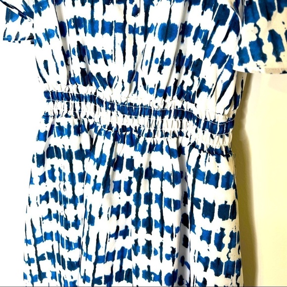 2/$30 Jack - Blue White Cold Shoulder Mini Dress Spaghetti Strap XS - Picture 5 of 8